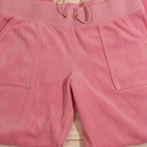 pink velour track pants